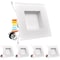 Luxrite 5"/6" Square LED Recessed Can Lights 5 CCT 2700K-5000K 12.5W (90W Equivalent) 1100LM Dimmable 4-Pack LR23788-4PK - alternate 1